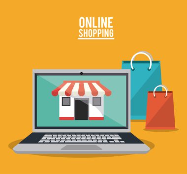 Alışveriş online e-ticaret ve medya tasarım