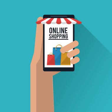 Alışveriş online e-ticaret ve medya tasarım