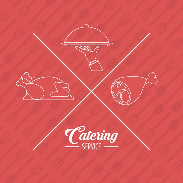 Servicio de catering restaurante y diseño de menú — Vector de stock