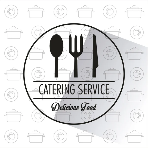 Servicio de catering restaurante y diseño de menú — Vector de stock
