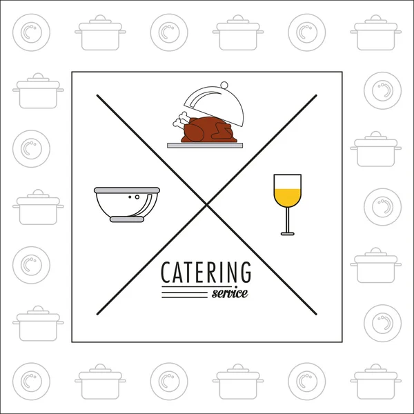 Servicio de catering restaurante y diseño de menú — Vector de stock