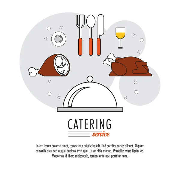 Desain menu dan restoran jasa katering - Stok Vektor