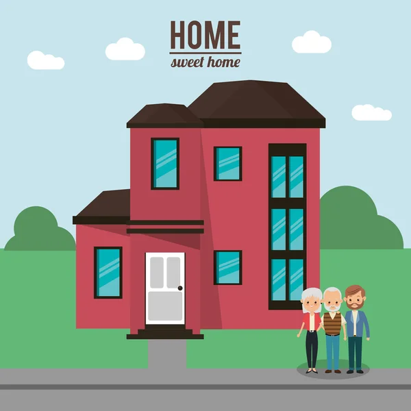 Ev yapımı ve aile tasarımı — Stok Vektör