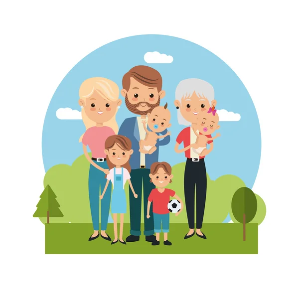 Familie relatie avatar en generatie ontwerp — Stockvector