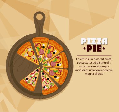 Tabak ve fast food tasarımı ile Pizza pasta