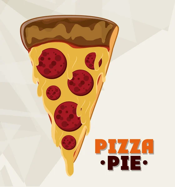 Torta de pizza e design de fast food — Vetor de Stock