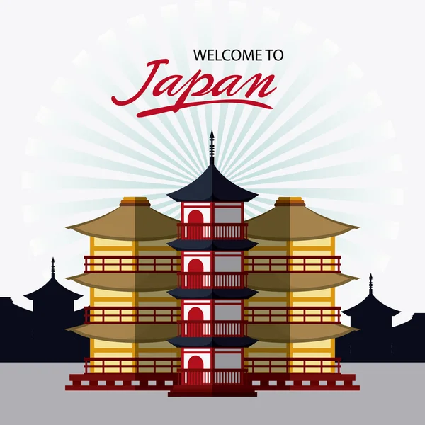 Cultura y diseño emblemático de Japón — Vector de stock