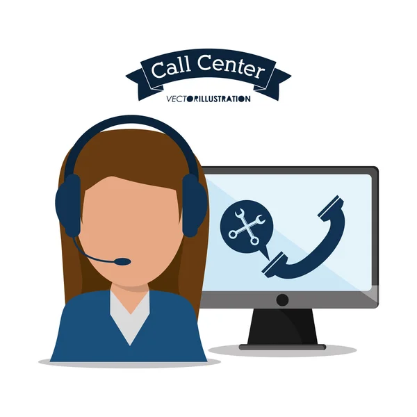 Call centrum a návrh technické služby — Stockový vektor