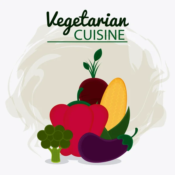 Cuisine végétarienne bio et design d'aliments sains — Image vectorielle