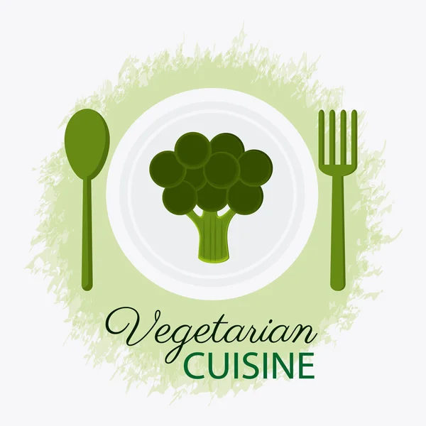 Cuisine végétarienne bio et design d'aliments sains — Image vectorielle