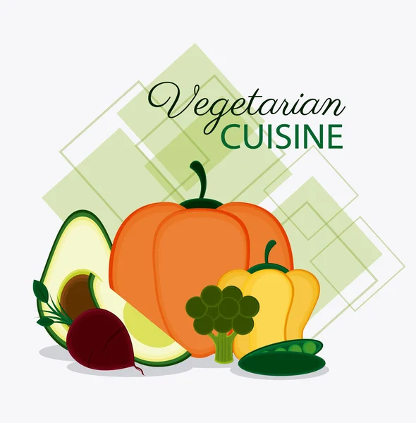 Cucina vegetariana bio e sana food design — Vettoriale Stock