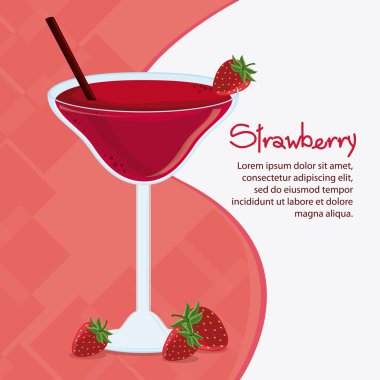 Çilek meyve ve kokteyl tasarım
