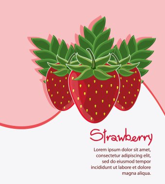 Çilek meyve ve dalga tasarım