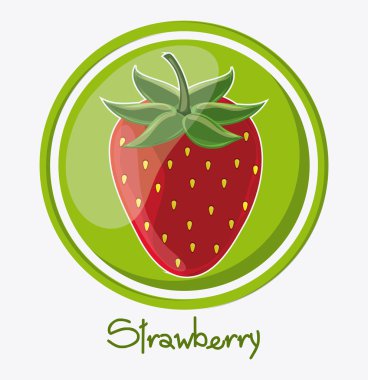 Çilek meyve içinde mühür tasarım damga