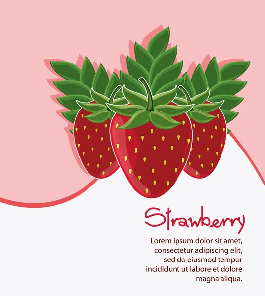 Çilek meyve ve dalga tasarım