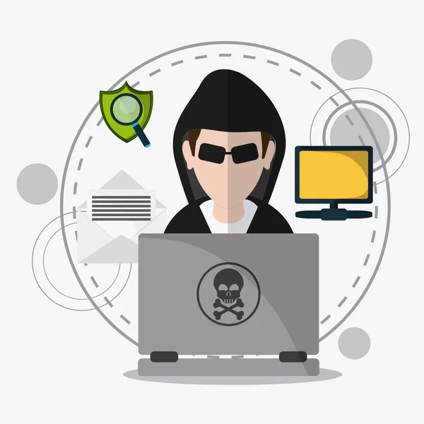 Protection des données et conception du système de sécurité yber — Image vectorielle