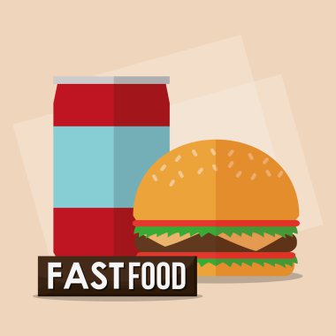Hamburger soda ve fast food tasarım
