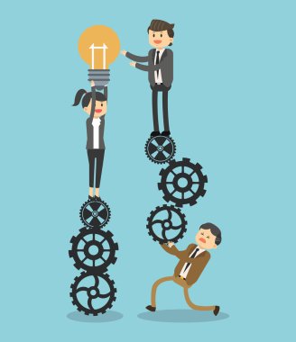 İş adamları karikatür ve çözüm tasarım