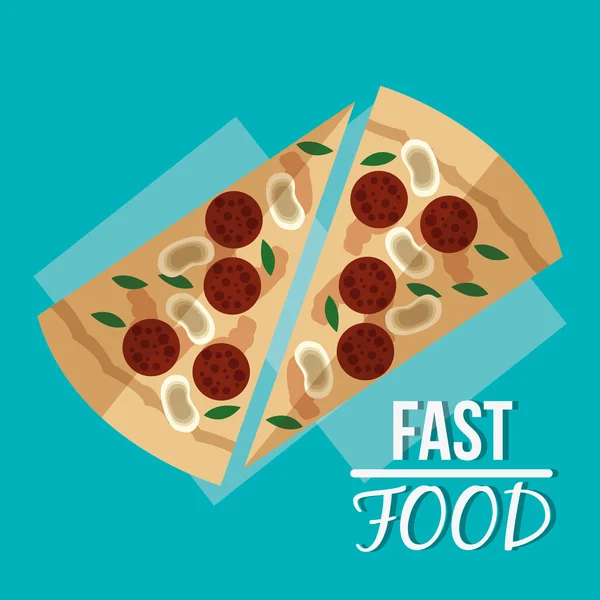 Pizza e fast food design — Vettoriale Stock