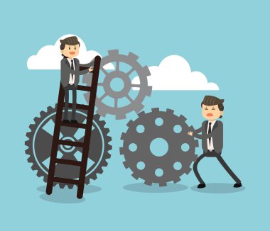 İş adamları karikatür ve çözüm tasarım