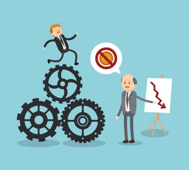 İş adamları karikatür ve çözüm tasarım