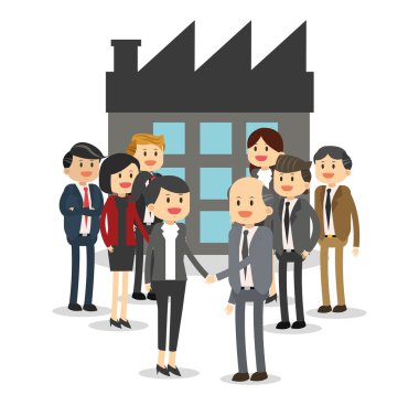 İş adamları karikatür ve çözüm tasarım