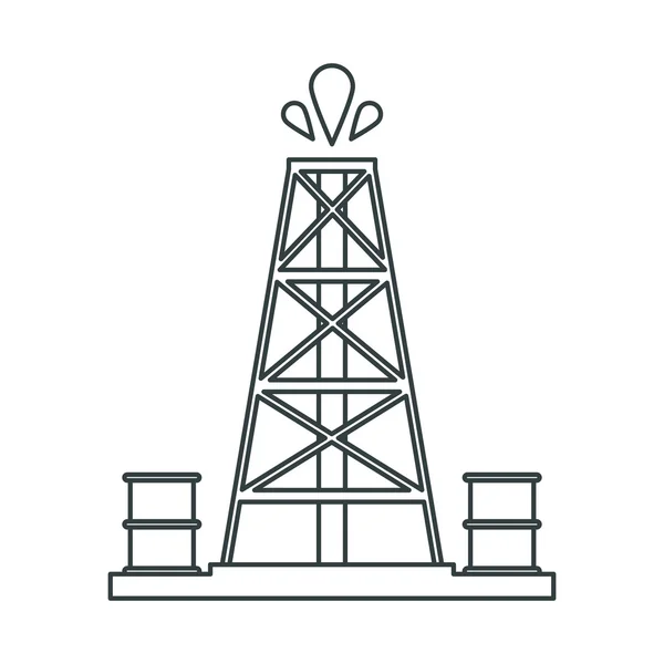 Нефтяная башня промышленности и концепция завода — стоковый вектор