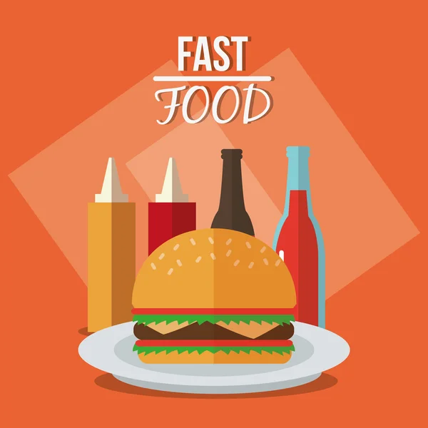 Hamburger und Fast-Food-Design — Stockvektor