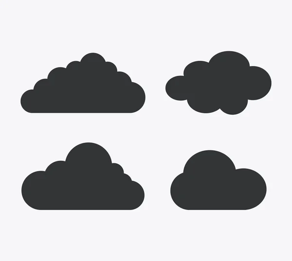 Isolierte Gestaltung von Wolken Icon Set — Stockvektor