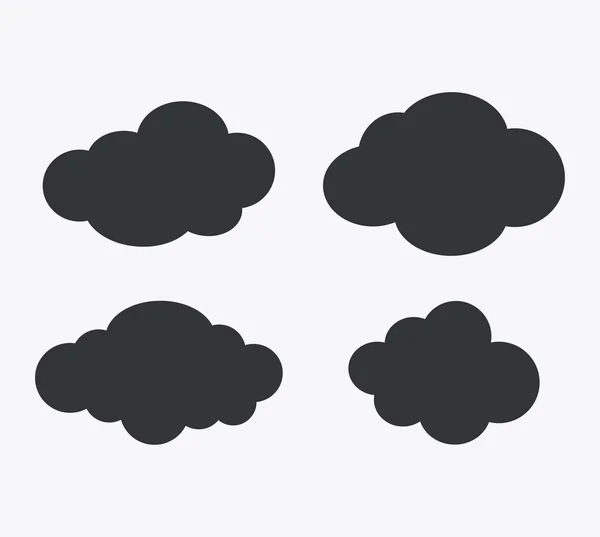 Diseño aislado de conjunto de iconos de nubes — Vector de stock