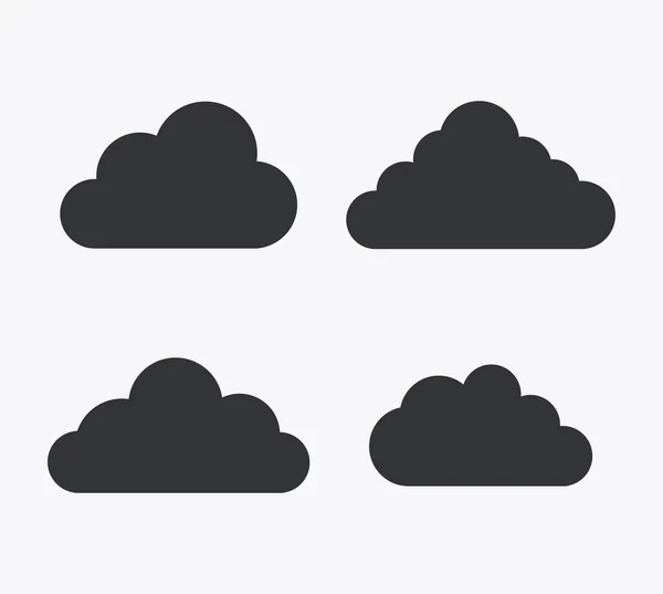 Diseño aislado de conjunto de iconos de nubes — Vector de stock