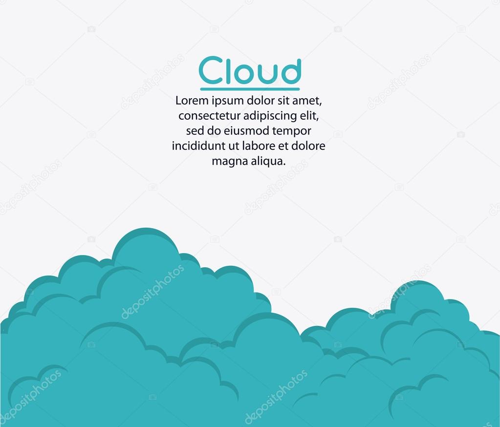 Blue and white design of cloud icon