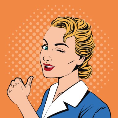 Pop sanat tasarım kadın karikatür