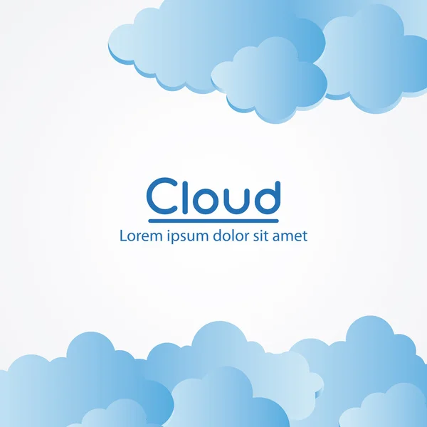 Blauw en wit ontwerp van wolk pictogram — Stockvector