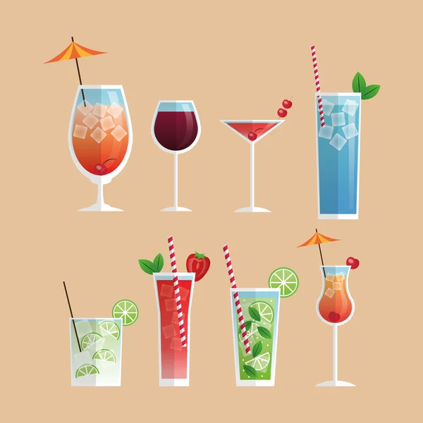 Kleurrijke zomer cocktail design — Stockvector