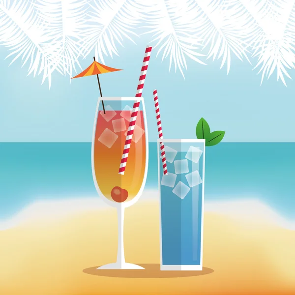 Kleurrijke zomer cocktail design — Stockvector