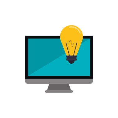 bilgisayar ve ampul simgesi