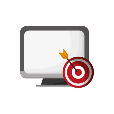 bilgisayar ve bullseye simgesi