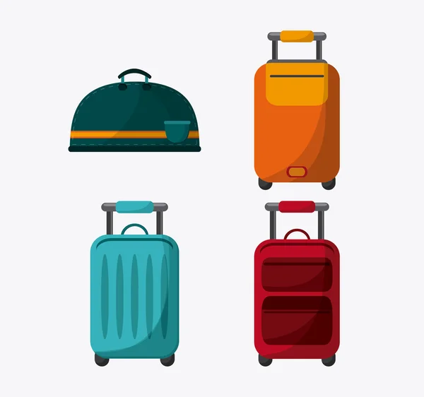 Bolsas de equipaje y concepto de equipaje — Vector de stock
