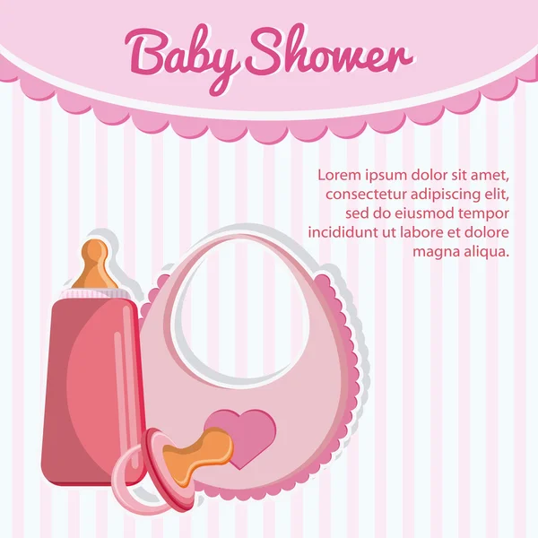 Bouteille de sucette et bébé design dossard — Image vectorielle