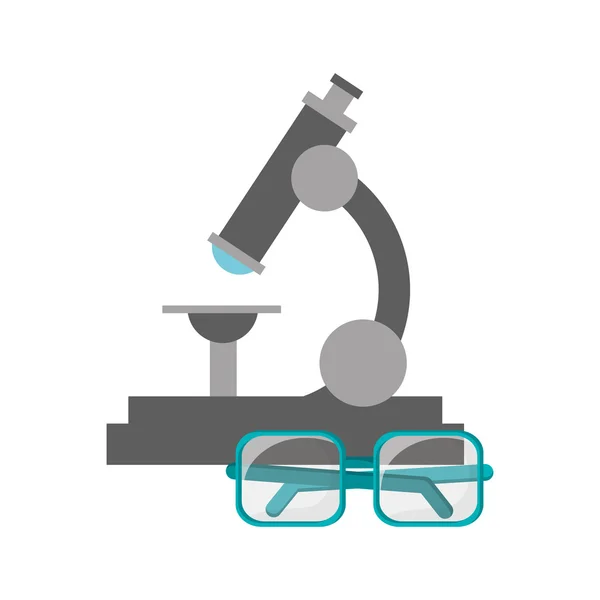 Microscope and glasses  icon — Stock Vector