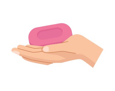 Sabun çubuğu ürün simgesiyle el