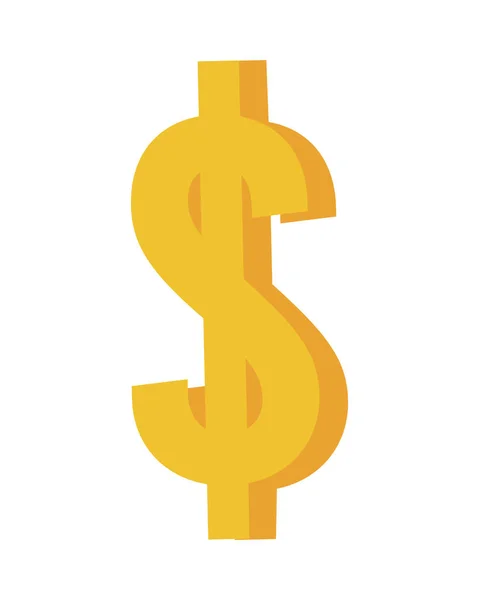 Symbol dolarových peněz izolovaná ikona — Stockový vektor