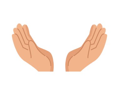 İnsan elleri izole edilmiş simge alıyor