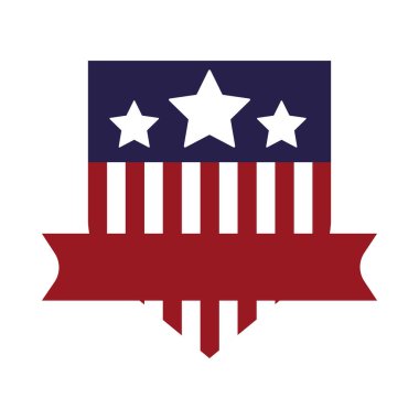 Amerika Birleşik Devletleri bayrak ve kurdele çerçeveli kalkan