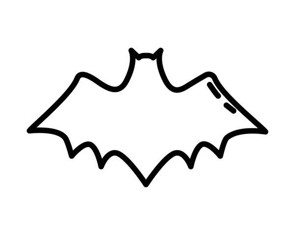 Halloween bat flygande linje stil ikon — Stock vektor