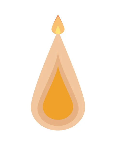 Hindu religion candle airview icon — Stock Vector