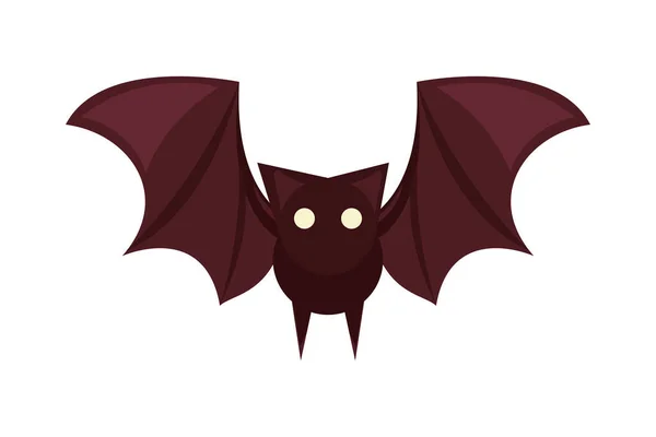 Halloween nietoperz latający odizolowany ikona — Wektor stockowy