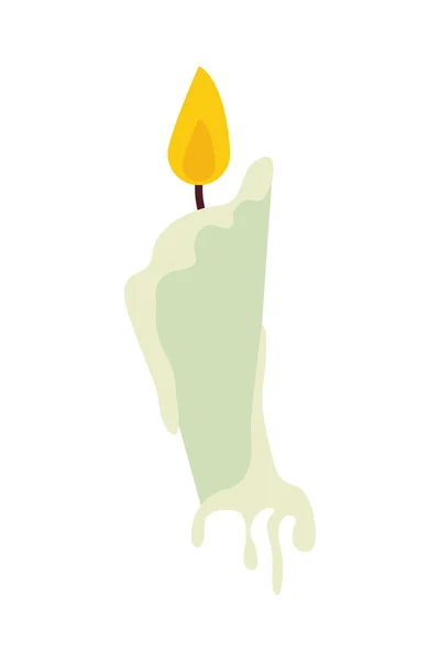 Halloween świeca płomień izolowany ikona — Wektor stockowy