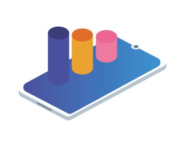 akıllı telefon aygıtı teknolojisi istatistik çubukları ile